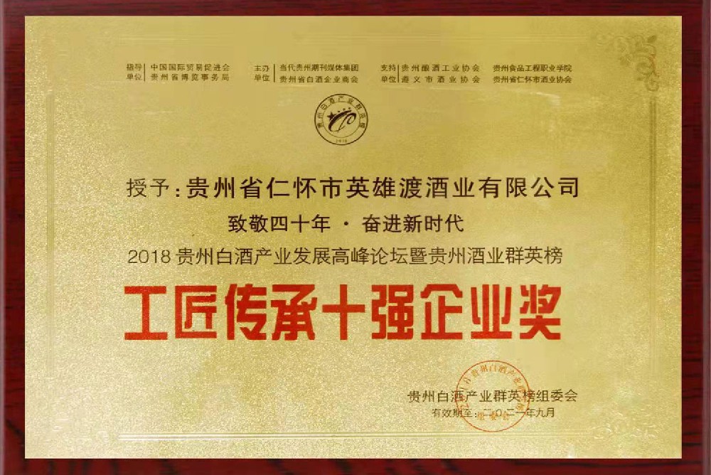 工匠传承十强企业奖